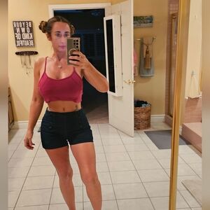 Womens blue Denim Jean button front shorts